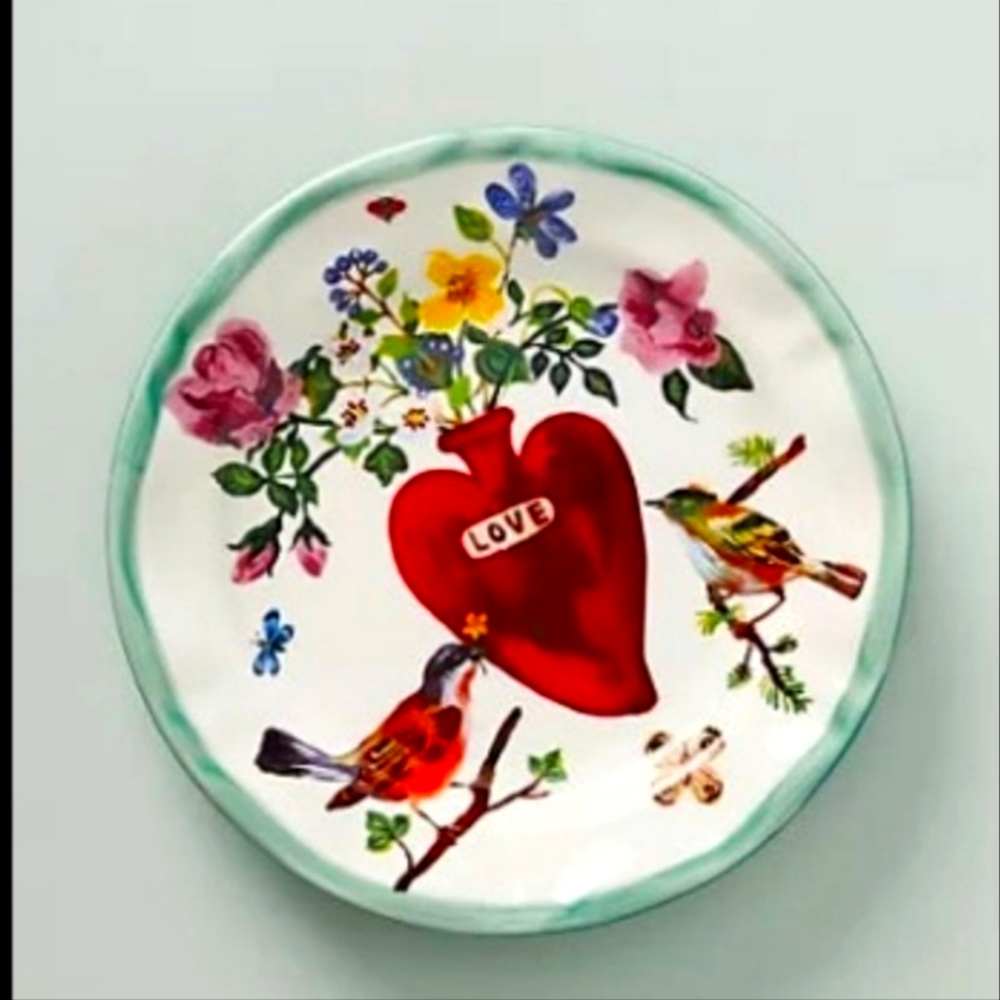 Anthropologie Nathalie Lete Anthro Heart Plate BNWT